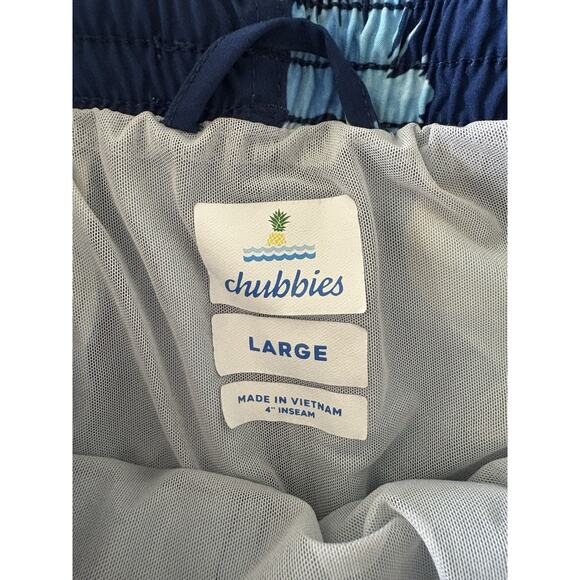 Chubbies The Fowl Play Mesh Lined Swim Trunks Navy Blue Men's Large 4" Rooster - Picture 2 of 10